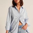 Abercrombie & Fitch  90s Oversized Poplin Button-Up Shirt Light Blue Size XS Photo 0