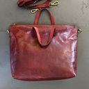 Madewell The Zip Top Transport Carryall Dark Cabernet Leather Tote Bag Retired Crossbody Photo 5