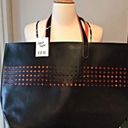 Lord and Taylor ⭐️NEW⭐️  Black & Orange Faux Leather Tote 👜 Bag Photo 0