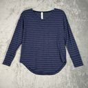 Lululemon  Shirt Womens 10 Blue White Stripe Love Long Sleeve Casual Athleisure Photo 1