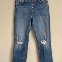 MOTHER Denim  The Pixie Tomcat Crop Not Cut & Pasted Jeans Distressed Button Fly Photo 1