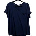 Cato  cuffed short sleeve V-neck pocket t-shirt navy blue size 18/20W Photo 0