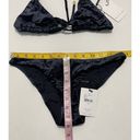 Onyx Shan Velvet Velour Triangle Swim Bikini Set  Black Top & Bottom Size 8 Photo 6