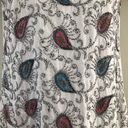 None Embroidered Peacock Feather Dress, Paisley Print White Casual Summer Dress Small Photo 5