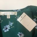 The Row  A Teal Floral Ruched Waist mini Dress Photo 3