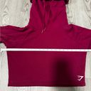 Gymshark  Funnel Neck Cropped Women’s Workout Hoodie Burgundy Red Exercise Small Photo 2