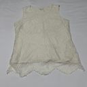 Coldwater Creek  Ivory Lace Overlay Tank Top Shirt Size Medium M (10-12) Photo 0