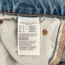 American Eagle  Womens Stretch Distressed Jeans Cutoff Denim Light Wash Blue 2 Photo 6