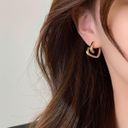 18K Gold Plated Love Heart Stud Earrings for Women Photo 2