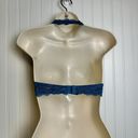 Free People  teal galloon lace halter bra size small Photo 3