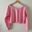 Adidas off shoulder triple stripe logo crop sweatshirt Pink Size M Photo 4