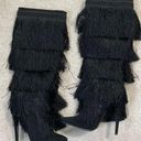 Just Fab Women Size 6 Waylin Black Fringe Thigh High Boots #I3.. Photo 0