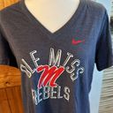 Nike  Ole Miss lrebels V-neck navy blue short sleeve T-shirt size XL Photo 1