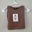 Naked Wardrobe NWT  Brown Sleeveless Cut Out Back Tank Top Photo 1