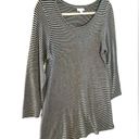 J.Jill A-line scoop neck Striped black grey Casual Long Sleeve Tee Dress Medium Photo 1