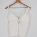 Brandy Melville NWT  Edith Lace Trim Cotton Tank Top V-Neck White One Size Photo 2