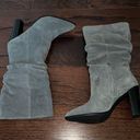 Tahari  Women’s Dark Gray Suede Pointed Toe Chunky Heel Mid Calf Alanna Boots 9.5 Photo 0