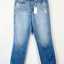 Good American NWT  Good Vintage Jeans Distressed Frayed Hem Sharkbite Straight 27 Photo 1