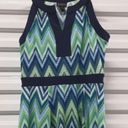 Enfocus Studio En Focus Studio Dress Womens Size 6 Blue Chevron Print Photo 2