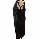 Neiman Marcus Black Leather Front Size Medium Sleeveless Dress. Photo 2