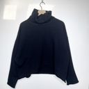 Tkees  Raw Edge Turtleneck Sweatshirt Cotton Terry Oversized Black Size 0/1 US 4 Photo 0