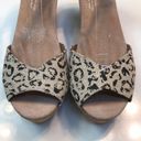 Toms  Women’s Cheetah Print Canvas Platform Cork Wedge Open Toe Sandals Photo 2