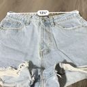 Missguided  High Rise Light Wash Distressed Raw Hem Short Shorts Size 6 Photo 5