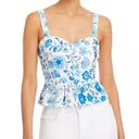 AQUA NWT  Floral Blue Peplum Sweetheart Tank Photo 0