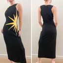 Joseph Ribkoff Vintage 1970's  Black Star Sleeveless Side Slit Maxi Gown Photo 1