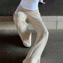 Princess Polly Montana Cream Ribbed Relaxed Fit Wide Leg Knit Pants S/M Photo 9