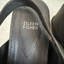 Eileen Fisher Woman’s Black Wedge Nubuck Leather Buckle Strappy Sandals, Sz 10 Photo 5