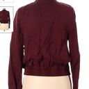 American Eagle Maroon Bomber Jacket Photo 3