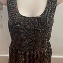 Free People  brown floral smocked fit & flare lined blouse, size XS bohemian Photo 4