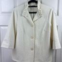 J. McLaughlin  - Ivory Textured Visit Button-Up Jacket Sz S EUC GREAT CONDITION Photo 2