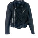 Stoosh NWT  Faux Suede Moto Jacket Zippers Fitted Cropped Black Size Medium M NEW Photo 0