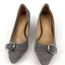 Talbots  Women's Laney Kendall Suede Almond Toe Buckle Wedge Heels Gray Size 6 Photo 2