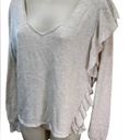 John + Jenn  asymmetrical ruffled sweater in sand color Photo 8