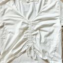 Mango  White Cinched Crop Top Size 4 Photo 2