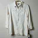 Tommy Hilfiger  Ivory Button Front Shirt Medium Photo 0