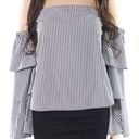 Socialite Off The Shoulder Gingham Top Photo 0