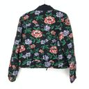 W By Worth  Womens Size Medium Black Floral Jacquard Bomber Jacket Photo 1