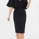 Dress the Population  Louisa Flutter-Sleeve Dress Medium Black Cocktail Modest Photo 0