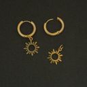 18K Gold Plated Sun Dangle Drop Earrings for Women Photo 2