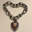 Brighton  Silver Tone Breast Cancer Awareness 3D Heart Quote Charm Bracelet Photo 5