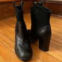 Ralph Lauren Black Leather/suede Block Heel Ankle Boots Shoes Women's 8B Black Size 8 Photo 3