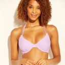 Shade & Shore NWOT 34C Underwire Light Purple Floral Wire Bikini Top Photo 0