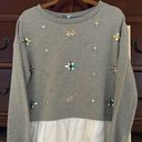 English Factory  long sleeve crew neck sweatshirt w jewel embellishments S NWOT Photo 0