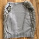 Sebby  Collection Tan Faux Fur Sweater Vest sz L Photo 5