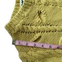 DKNY  Mustard Yellow Floral Plant Knit Sweater Hand Knit Size Small Photo 5