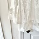 La Blanca  White Embroidered Eyelet V Neck Swim Cover Up Dress Small Bell Sleeves Photo 3